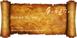 Gurin Éva névjegykártya